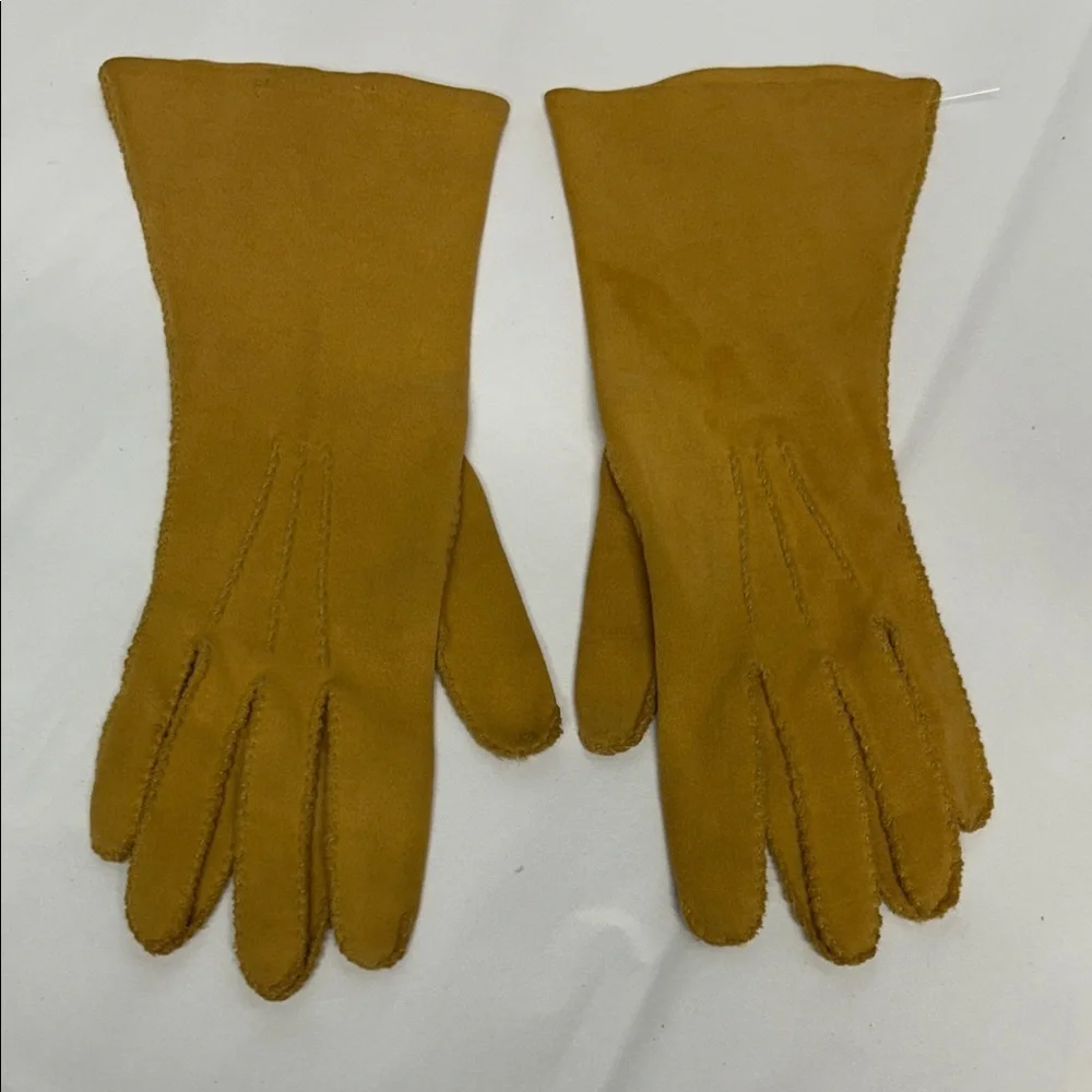 Vintage fabric 1940s maybe 50s mustard golden harvest women’s size small